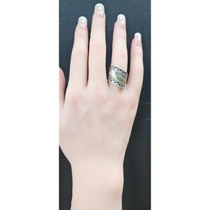 Vtg Sterling Silver Bali Wide Cigar Band Boho Size 5.5-6 Made in Indonesia